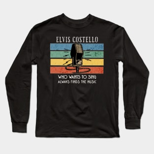 elvis name/ vintage microphone art Long Sleeve T-Shirt